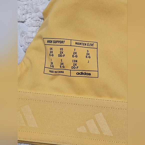 Adidas TLRD Impact Training High-Support Pastel Yellow Bra Sz 2X (DD-F) Recycled - Picture 7 of 12